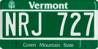 VT license plate NRJ727