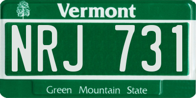 VT license plate NRJ731