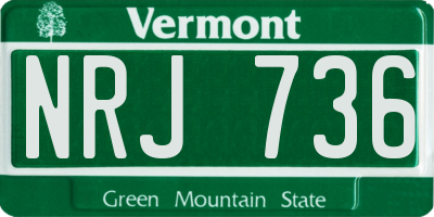 VT license plate NRJ736