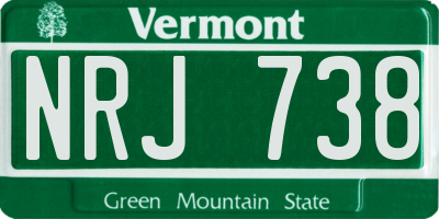 VT license plate NRJ738