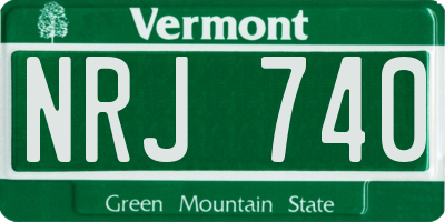 VT license plate NRJ740