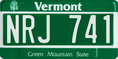 VT license plate NRJ741