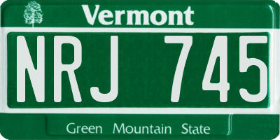 VT license plate NRJ745
