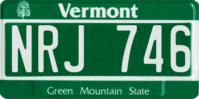 VT license plate NRJ746