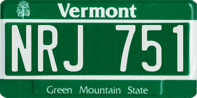 VT license plate NRJ751