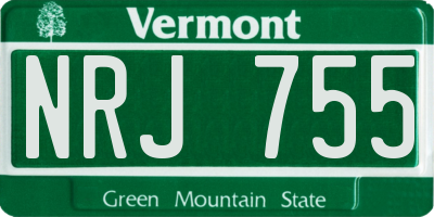 VT license plate NRJ755