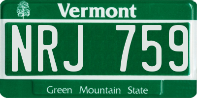 VT license plate NRJ759
