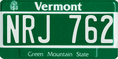 VT license plate NRJ762
