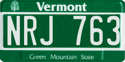 VT license plate NRJ763