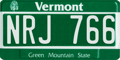 VT license plate NRJ766