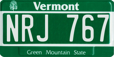 VT license plate NRJ767