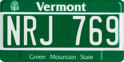 VT license plate NRJ769