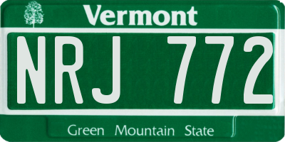 VT license plate NRJ772