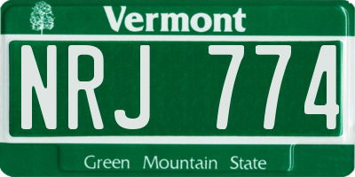 VT license plate NRJ774