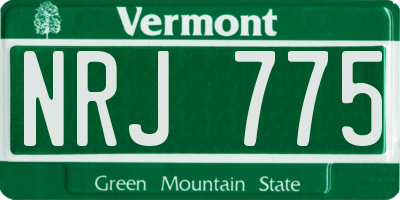VT license plate NRJ775