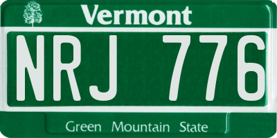 VT license plate NRJ776