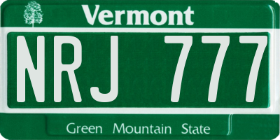 VT license plate NRJ777