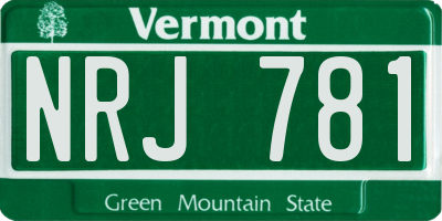 VT license plate NRJ781