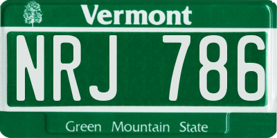 VT license plate NRJ786
