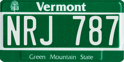 VT license plate NRJ787