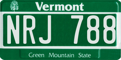 VT license plate NRJ788