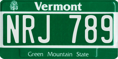 VT license plate NRJ789