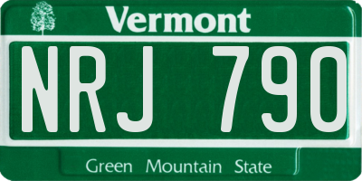 VT license plate NRJ790