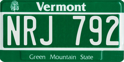 VT license plate NRJ792