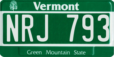 VT license plate NRJ793