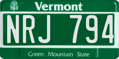 VT license plate NRJ794