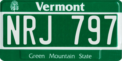 VT license plate NRJ797