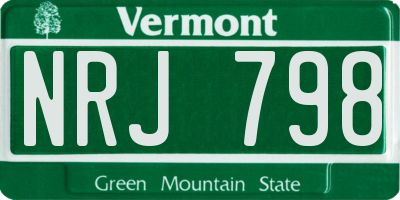 VT license plate NRJ798