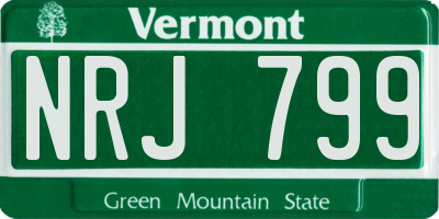 VT license plate NRJ799
