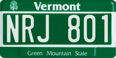 VT license plate NRJ801