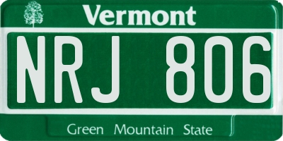 VT license plate NRJ806