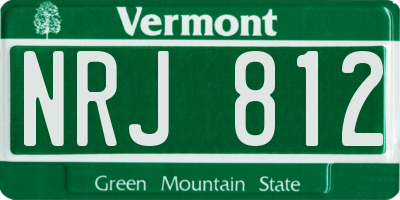 VT license plate NRJ812