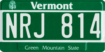 VT license plate NRJ814