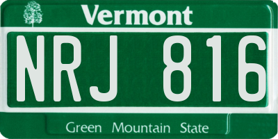 VT license plate NRJ816