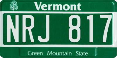 VT license plate NRJ817
