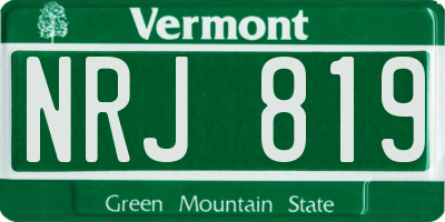 VT license plate NRJ819