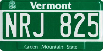VT license plate NRJ825