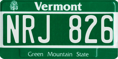 VT license plate NRJ826