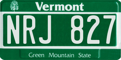 VT license plate NRJ827