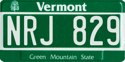 VT license plate NRJ829