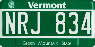 VT license plate NRJ834