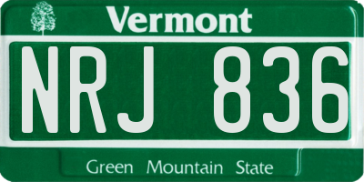 VT license plate NRJ836
