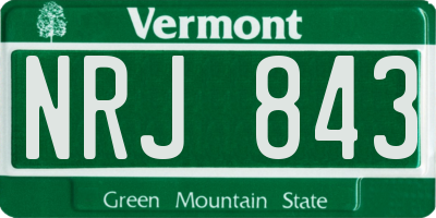 VT license plate NRJ843