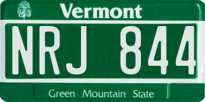 VT license plate NRJ844