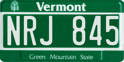 VT license plate NRJ845