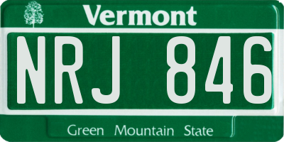 VT license plate NRJ846